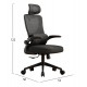 ΚΑΡΕΚΛΑ ΓΡΑΦΕΙΟΥ KESI HM1222.01 ΜΑΥΡO MESH & PP 61x62x125Υεκ.