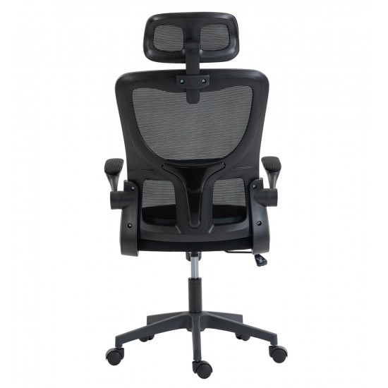 ΚΑΡΕΚΛΑ ΓΡΑΦΕΙΟΥ KESI HM1222.01 ΜΑΥΡO MESH & PP 61x62x125Υεκ.