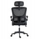 ΚΑΡΕΚΛΑ ΓΡΑΦΕΙΟΥ KESI HM1222.01 ΜΑΥΡO MESH & PP 61x62x125Υεκ.