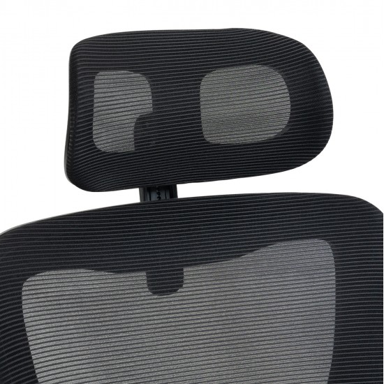 ΚΑΡΕΚΛΑ ΓΡΑΦΕΙΟΥ KESI HM1222.01 ΜΑΥΡO MESH & PP 61x62x125Υεκ.