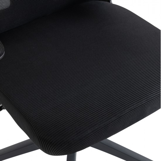ΚΑΡΕΚΛΑ ΓΡΑΦΕΙΟΥ KESI HM1222.01 ΜΑΥΡO MESH & PP 61x62x125Υεκ.