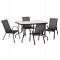 ΣΕΤ ΤΡΑΠΕΖΑΡΙΑΣ 5ΤΜΧ ADAM HM10896.03 ΤΡΑΠΕΖΙ 120x70εκ & 4 ΠΟΛΥΘΡΟΝΕΣ--ΜΑΥΡΟ
