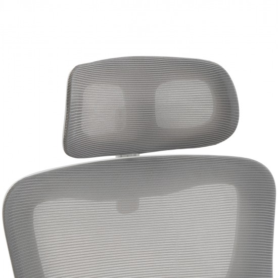 ΚΑΡΕΚΛΑ ΓΡΑΦΕΙΟΥ KESI HM1222.02 ΑΝΟΙΧΤΟ ΓΚΡΙ MESH--ΛΕΥΚΟ PP 52x50x122Υεκ.