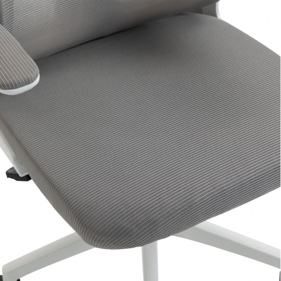 ΚΑΡΕΚΛΑ ΓΡΑΦΕΙΟΥ KESI HM1222.02 ΑΝΟΙΧΤΟ ΓΚΡΙ MESH--ΛΕΥΚΟ PP 52x50x122Υεκ.