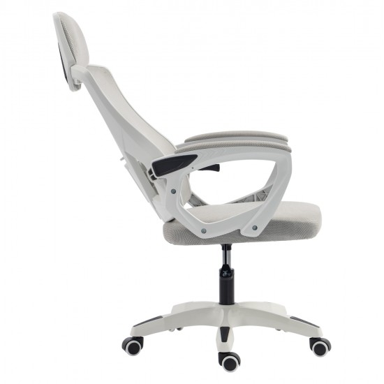 ΚΑΡΕΚΛΑ ΓΡΑΦΕΙΟΥ SALAS HM1223.02 P.P. ΛΕΥΚΟ-ΓΚΡΙ MESH ΥΦΑΣΜΑ 57x71x110-120Υεκ