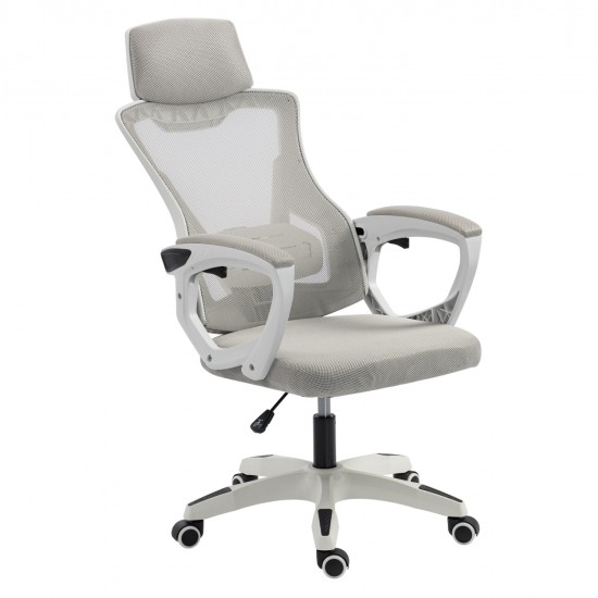 ΚΑΡΕΚΛΑ ΓΡΑΦΕΙΟΥ SALAS HM1223.02 P.P. ΛΕΥΚΟ-ΓΚΡΙ MESH ΥΦΑΣΜΑ 57x71x110-120Υεκ