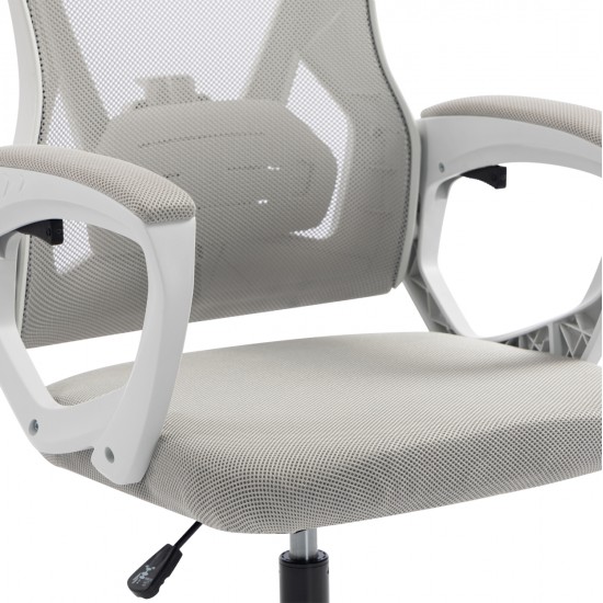 ΚΑΡΕΚΛΑ ΓΡΑΦΕΙΟΥ SALAS HM1223.02 P.P. ΛΕΥΚΟ-ΓΚΡΙ MESH ΥΦΑΣΜΑ 57x71x110-120Υεκ