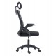 ΚΑΡΕΚΛΑ ΓΡΑΦΕΙΟΥ MATRON HM1226.01 ΜΑΥΡO PP & MESH ΥΦΑΣΜΑ 47x47x128Υεκ