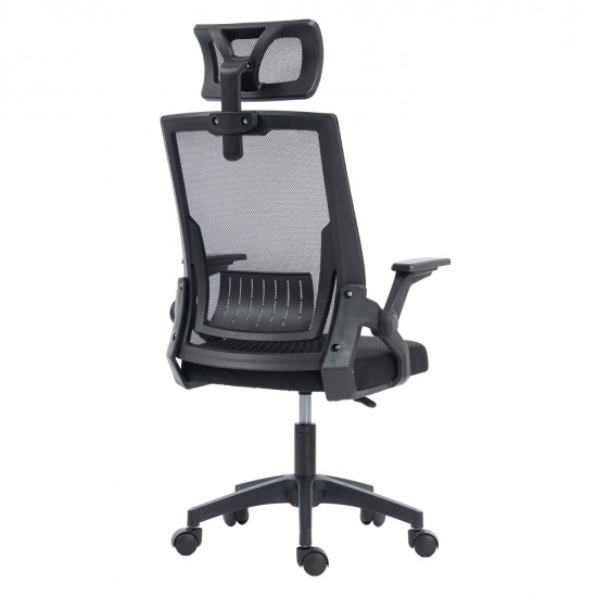 ΚΑΡΕΚΛΑ ΓΡΑΦΕΙΟΥ MATRON HM1226.01 ΜΑΥΡO PP & MESH ΥΦΑΣΜΑ 47x47x128Υεκ