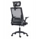 ΚΑΡΕΚΛΑ ΓΡΑΦΕΙΟΥ MATRON HM1226.01 ΜΑΥΡO PP & MESH ΥΦΑΣΜΑ 47x47x128Υεκ