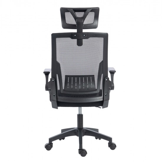 ΚΑΡΕΚΛΑ ΓΡΑΦΕΙΟΥ MATRON HM1226.01 ΜΑΥΡO PP & MESH ΥΦΑΣΜΑ 47x47x128Υεκ