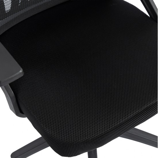 ΚΑΡΕΚΛΑ ΓΡΑΦΕΙΟΥ MATRON HM1226.01 ΜΑΥΡO PP & MESH ΥΦΑΣΜΑ 47x47x128Υεκ