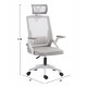 ΚΑΡΕΚΛΑ ΓΡΑΦΕΙΟΥ MATRON HM1226.02 ΛΕΥΚΟ PP--ΑΝΟΙΧΤΟ ΓΚΡΙ MESH 59x55x115Υεκ