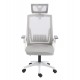 ΚΑΡΕΚΛΑ ΓΡΑΦΕΙΟΥ MATRON HM1226.02 ΛΕΥΚΟ PP--ΑΝΟΙΧΤΟ ΓΚΡΙ MESH 59x55x115Υεκ