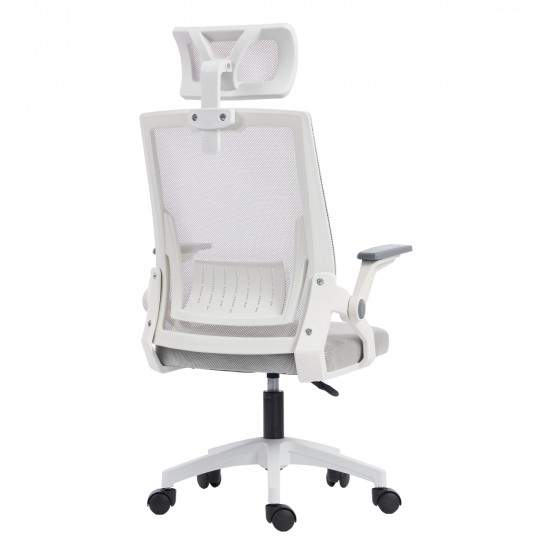 ΚΑΡΕΚΛΑ ΓΡΑΦΕΙΟΥ MATRON HM1226.02 ΛΕΥΚΟ PP--ΑΝΟΙΧΤΟ ΓΚΡΙ MESH 59x55x115Υεκ