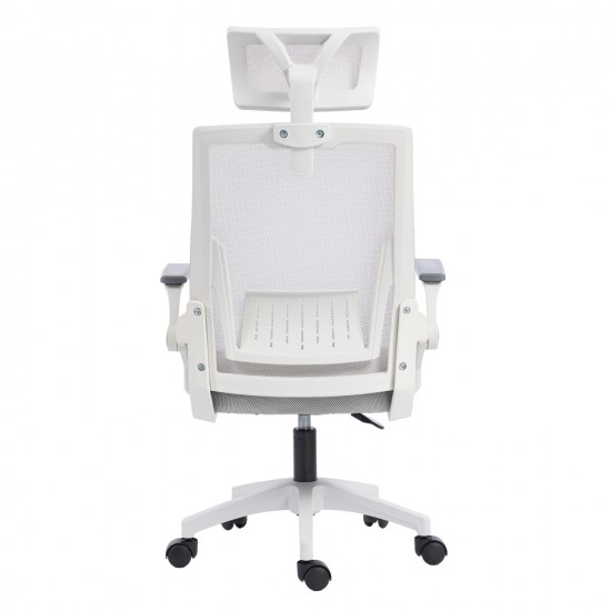 ΚΑΡΕΚΛΑ ΓΡΑΦΕΙΟΥ MATRON HM1226.02 ΛΕΥΚΟ PP--ΑΝΟΙΧΤΟ ΓΚΡΙ MESH 59x55x115Υεκ
