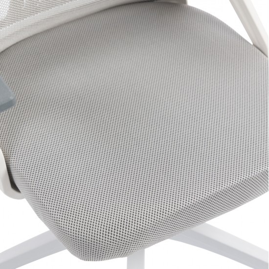 ΚΑΡΕΚΛΑ ΓΡΑΦΕΙΟΥ MATRON HM1226.02 ΛΕΥΚΟ PP--ΑΝΟΙΧΤΟ ΓΚΡΙ MESH 59x55x115Υεκ