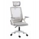ΚΑΡΕΚΛΑ ΓΡΑΦΕΙΟΥ MATRON HM1226.02 ΛΕΥΚΟ PP--ΑΝΟΙΧΤΟ ΓΚΡΙ MESH 59x55x115Υεκ