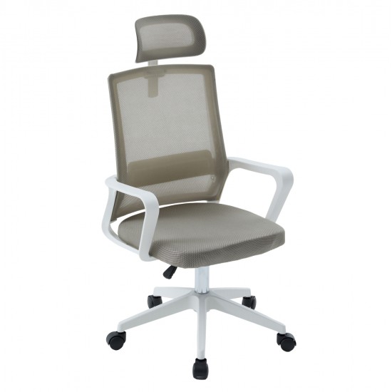 ΚΑΡΕΚΛΑ ΓΡΑΦΕΙΟΥ VELOCITY HM1229.02 ΛΕΥΚΟ PP--ΑΝΟΙΧΤΟ ΓΚΡΙ MESH 60x62x123Υεκ