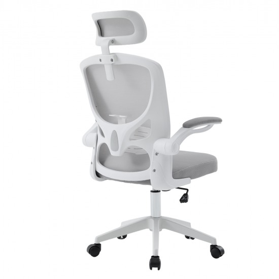 ΚΑΡΕΚΛΑ ΓΡΑΦΕΙΟΥ FLOATER HM1230.02 ΛΕΥΚΟ PP--ΑΝΟΙΧΤΟ ΓΚΡΙ MESH 62x62x115-125Υεκ