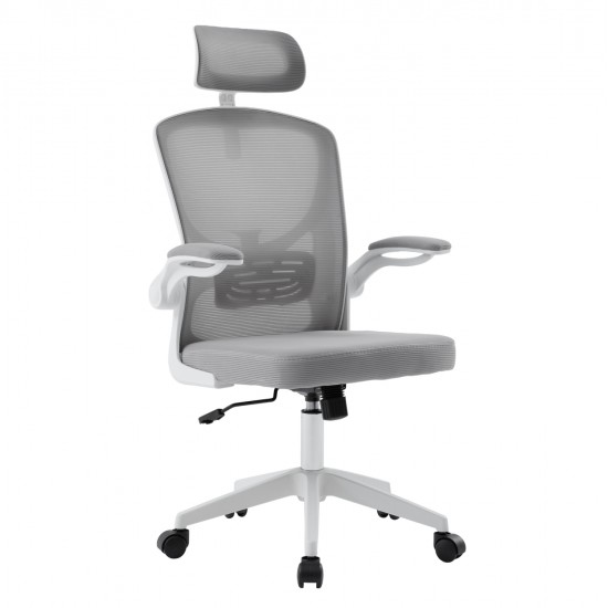 ΚΑΡΕΚΛΑ ΓΡΑΦΕΙΟΥ FLOATER HM1230.02 ΛΕΥΚΟ PP--ΑΝΟΙΧΤΟ ΓΚΡΙ MESH 62x62x115-125Υεκ