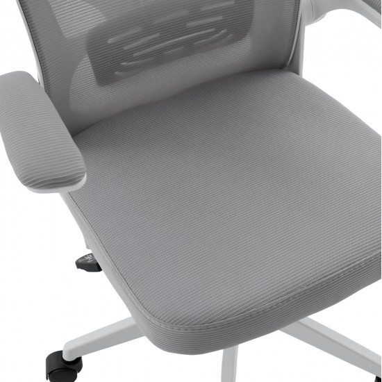 ΚΑΡΕΚΛΑ ΓΡΑΦΕΙΟΥ FLOATER HM1230.02 ΛΕΥΚΟ PP--ΑΝΟΙΧΤΟ ΓΚΡΙ MESH 62x62x115-125Υεκ