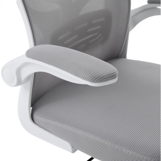 ΚΑΡΕΚΛΑ ΓΡΑΦΕΙΟΥ FLOATER HM1230.02 ΛΕΥΚΟ PP--ΑΝΟΙΧΤΟ ΓΚΡΙ MESH 62x62x115-125Υεκ
