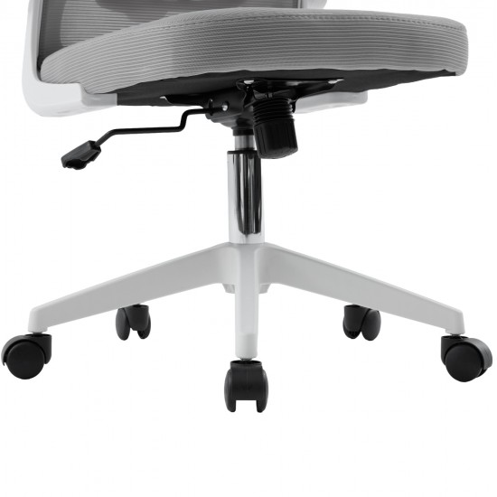 ΚΑΡΕΚΛΑ ΓΡΑΦΕΙΟΥ FLOATER HM1230.02 ΛΕΥΚΟ PP--ΑΝΟΙΧΤΟ ΓΚΡΙ MESH 62x62x115-125Υεκ