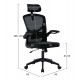 ΚΑΡΕΚΛΑ ΓΡΑΦΕΙΟΥ FLOATER HM1230.01 ΜΑΥΡO MESH & PP 62x62x115-125Υεκ