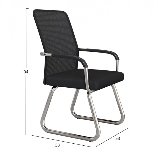 ΚΑΡΕΚΛΑ ΕΠΙΣΚΕΠΤΗ STED HM1232.01 ΜΑΥΡO MESH--ΠΟΔΙΑ/ΜΠΡΑΤΣΑ ΧΡΩΜΙΟΥ 55x59x89Υεκ