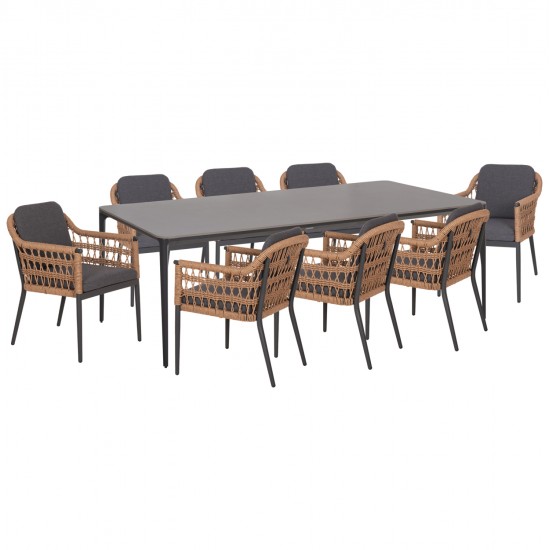 ΣΕΤ ΤΡΑΠΕΖΑΡΙΑΣ 9ΤΜΧ STAD HM10865.01 ΓΚΡΙ ΑΛΟΥΜΙΝΙΟ-SINTERED STONE TOP-OLEFIN