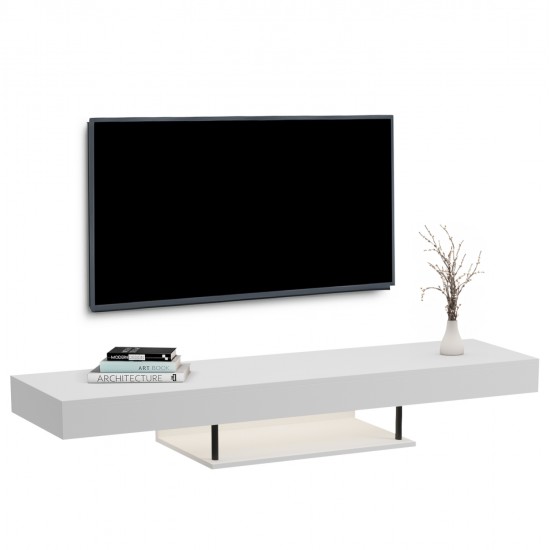 ΕΠΙΠΛΟ ΤΗΛΕΟΡΑΣΗΣ ΤΟΙΧΟΥ ME LED SAVOR HM18381.02 ΜΕΛΑΜΙΝΗ ΛΕΥΚΗ 150x29,5x22Υεκ