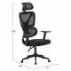 ΚΑΡΕΚΛΑ ΓΡΑΦΕΙΟΥ NOVAR HM1218.01 ΜΑΥΡO MESH--ΒΑΣΗ PP 51x49x121-129Υεκ