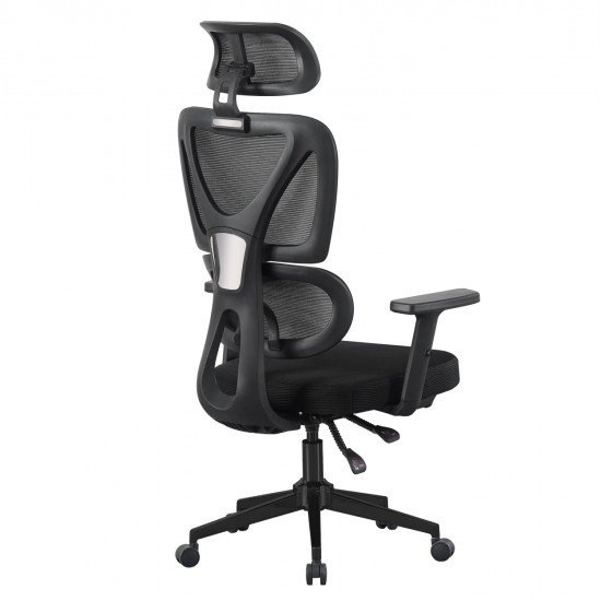 ΚΑΡΕΚΛΑ ΓΡΑΦΕΙΟΥ NOVAR HM1218.01 ΜΑΥΡO MESH--ΒΑΣΗ PP 51x49x121-129Υεκ