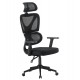 ΚΑΡΕΚΛΑ ΓΡΑΦΕΙΟΥ NOVAR HM1218.01 ΜΑΥΡO MESH--ΒΑΣΗ PP 51x49x121-129Υεκ