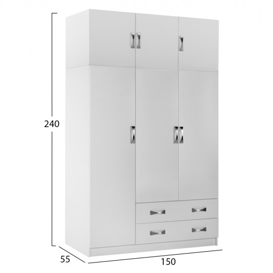 ΣΕΤ ΚΡΕΒΑΤΟΚΑΜΑΡΑΣ 6ΤΜΧ CARLY HM10884.05 ΜΕΛΑΜΙΝΗ ΛΕΥΚΗ-ΥΦΑΣΜΑ ΓΚΡΙ
