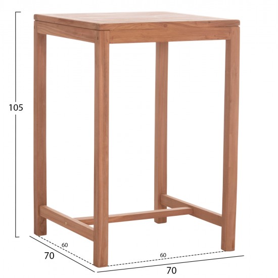 ΣΕΤ ΤΡΑΠΕΖΙ ΜΕ 2 ΣΚΑΜΠΟ ΜΠΑΡ BOLMAR HM10917 ΞΥΛΟ TEAK ΣΕ ΦΥΣΙΚΟ ΧΡΩΜΑ