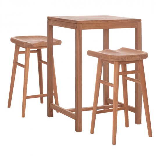 ΣΕΤ ΤΡΑΠΕΖΙ ΜΕ 2 ΣΚΑΜΠΟ ΜΠΑΡ BOLMAR HM10917 ΞΥΛΟ TEAK ΣΕ ΦΥΣΙΚΟ ΧΡΩΜΑ
