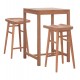 ΣΕΤ ΤΡΑΠΕΖΙ ΜΕ 2 ΣΚΑΜΠΟ ΜΠΑΡ BOLMAR HM10917 ΞΥΛΟ TEAK ΣΕ ΦΥΣΙΚΟ ΧΡΩΜΑ