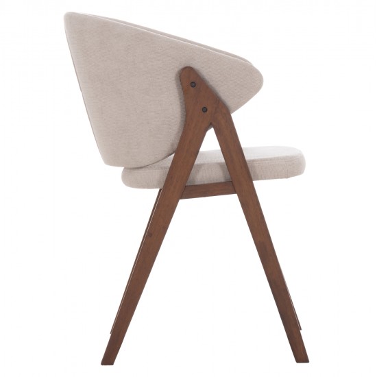 ΚΑΡΕΚΛΑ HANA HM9746.11 RUBBERWOOD ΣΕ ΚΑΡΥΔΙ ΧΡΩΜΑ-ΜΠΕΖ ΥΦΑΣΜΑ 55,5x60x85Yεκ.