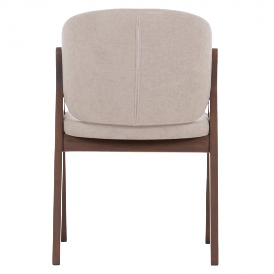 ΚΑΡΕΚΛΑ HANA HM9746.11 RUBBERWOOD ΣΕ ΚΑΡΥΔΙ ΧΡΩΜΑ-ΜΠΕΖ ΥΦΑΣΜΑ 55,5x60x85Yεκ.