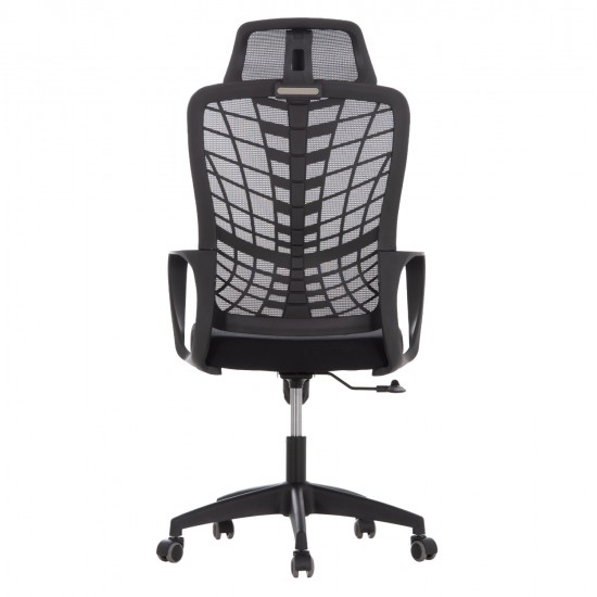 ΚΑΡΕΚΛΑ ΓΡΑΦΕΙΟΥ ELVAR HM1219.01 ΜΑΥΡO MESH--ΒΑΣΗ ΠΟΛΥΠΡΟΠΥΛΕΝΙΟΥ 63x56x125Υεκ