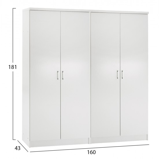 ΣΕΤ 2 ΝΤΟΥΛΑΠΕΣ 2ΦΥΛΛΕΣ JENNA HM11350.05 ΜΕΛΑΜΙΝΗ ΣΕ ΛΕΥΚΟ 160x43x181Υεκ