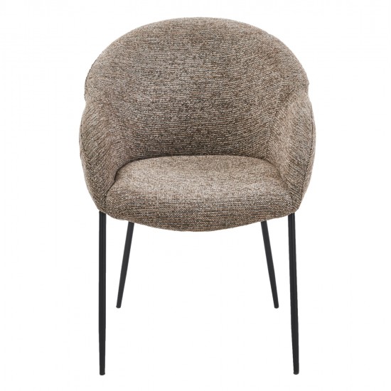 ΠΟΛΥΘΡΟΝΑ ΤΡΑΠΕΖΑΡΙΑΣ DRENNY HM18424.03 TAUPE ΥΦΑΣΜΑ-ΜΕΤΑΛ.ΜΑΥΡΑ ΠΟΔΙΑ 62x63x85Υεκ