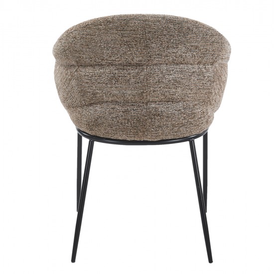 ΠΟΛΥΘΡΟΝΑ ΤΡΑΠΕΖΑΡΙΑΣ DRENNY HM18424.03 TAUPE ΥΦΑΣΜΑ-ΜΕΤΑΛ.ΜΑΥΡΑ ΠΟΔΙΑ 62x63x85Υεκ