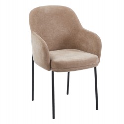 ΠΟΛΥΘΡΟΝΑ ΤΡΑΠΕΖΑΡΙΑΣ MANIDO HM18429.03 TAUPE ΥΦΑΣΜΑ-ΜΕΤΑΛ.ΜΑΥΡΑ ΠΟΔΙΑ 54x61x87Υεκ
