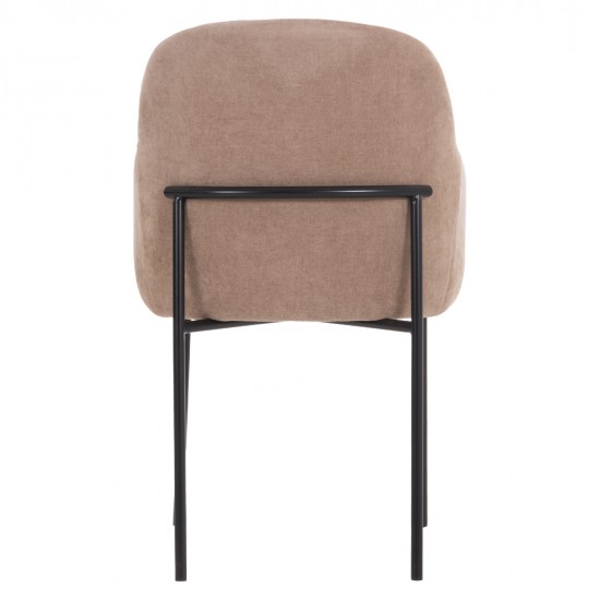 ΠΟΛΥΘΡΟΝΑ ΤΡΑΠΕΖΑΡΙΑΣ MANIDO HM18429.03 TAUPE ΥΦΑΣΜΑ-ΜΕΤΑΛ.ΜΑΥΡΑ ΠΟΔΙΑ 54x61x87Υεκ
