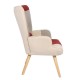 Πολυθρόνα ArteLibre BRIAR Μπορντό/Γκρι Patchwork Ύφασμα/Ξύλο 73x69x96cm