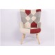 Πολυθρόνα ArteLibre BRIAR Μπορντό/Γκρι Patchwork Ύφασμα/Ξύλο 73x69x96cm