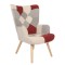 Πολυθρόνα ArteLibre BRIAR Μπορντό/Γκρι Patchwork Ύφασμα/Ξύλο 73x69x96cm